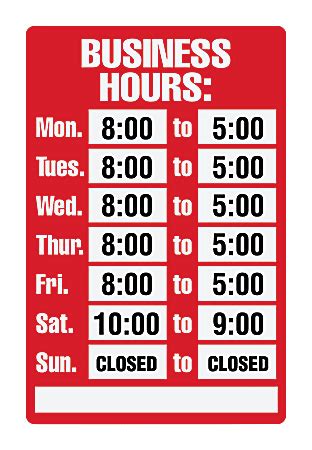 Business hours for office depot - Dec 15, 2019 · About Office Depot. Office Depot is an American Office Supply Retailing Company present in Boca Raton, Florida and the United States. This Specialty Retail Company began in the year 1986 and has around 1400 Stores in total, along with e-commerce websites and business to business sales organisations. 